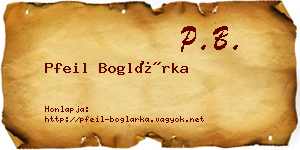 Pfeil Boglárka névjegykártya